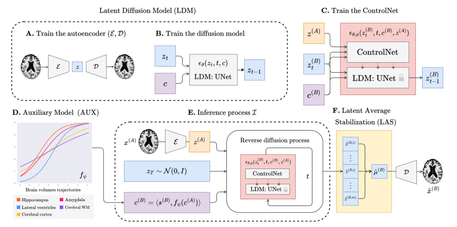 Overview of Brain Latent Progression training and inference process